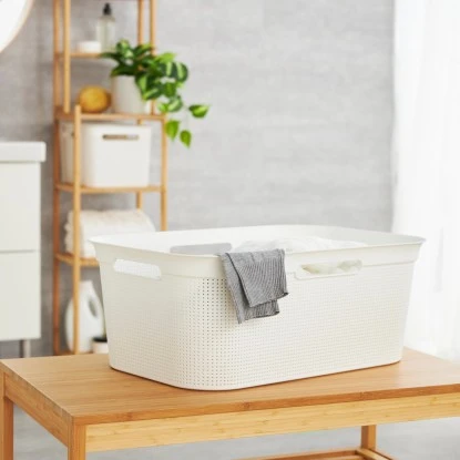 Rotho Wäschekorb Brisen 41 L Weiß – Bild 3