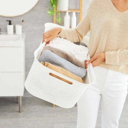 Rotho Wäschekorb Brisen 41 L Weiß – Bild 2