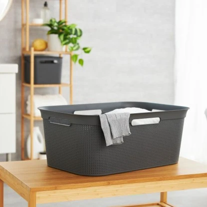 Rotho Wäschekorb Brisen 41 L Anthrazit – Bild 3