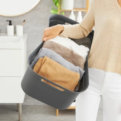 Rotho Wäschekorb Brisen 41 L Anthrazit – Bild 2