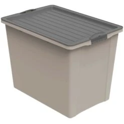 Rotho Stapelbox Compact A3 Mit Rollen 70 L Cappucchino