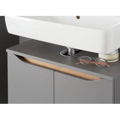 Pelipal Waschbeckenunterschrank Quickset 357 60 Cm Mit Türen Quarzgrau Matt – Bild 3