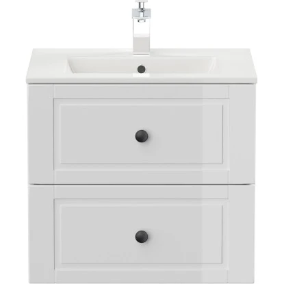 Posseik Badmöbel-Set Homeline H X B X T: 56 Cm X 62 Cm X 46,5 Cm Weiß Hochglanz – Bild 6