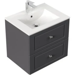 Posseik Badmöbel-Set Homeline H X B X T: 56 Cm X 62 Cm X 46,5 Cm Anthrazit