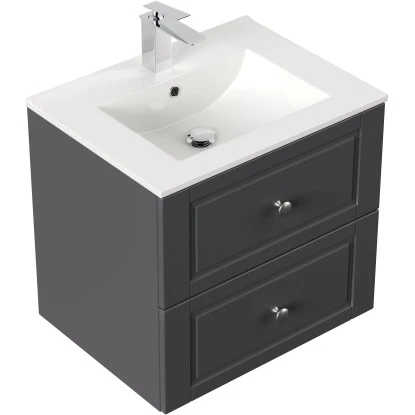 Posseik Badmöbel-Set Homeline H X B X T: 56 Cm X 62 Cm X 46,5 Cm Anthrazit