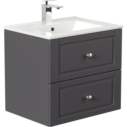 Posseik Badmöbel-Set Homeline H X B X T: 56 Cm X 62 Cm X 46,5 Cm Anthrazit – Bild 3