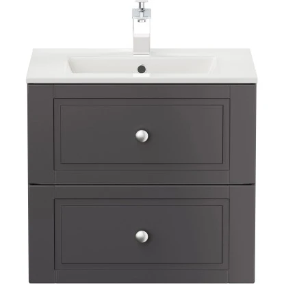 Posseik Badmöbel-Set Homeline H X B X T: 56 Cm X 62 Cm X 46,5 Cm Anthrazit – Bild 6