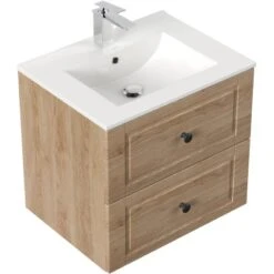 Posseik Badmöbel-Set Homeline H X B X T: 56 Cm X 62 Cm X 46,5 Cm Eiche Hell