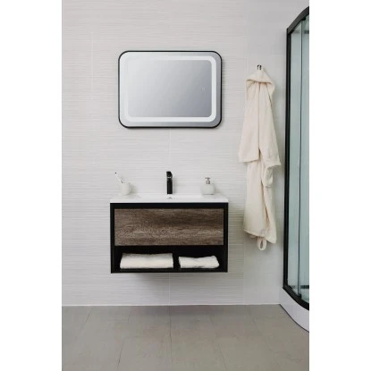 Sanotechnik Waschplatz 80 Cm Soho Eiche Schwarz