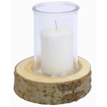 Sunny Garden Windlicht Glas Mit Holzsockel 17 Cm X 15 Cm – Bild 2