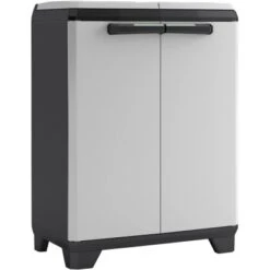 Kis Recyclingschrank Split Premium 92 Cm X 68 Cm X 39 Cm Schwarz-Hellgrau
