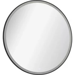 Fackelmann Rahmenspiegel Mit Licht Rund Ă 80 Cm Schwarz