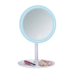 Wenko LED Kosmetik-Standspiegel Turro 16.5 X 16.5 Cm ø 18 Cm Kunststoff Weiß