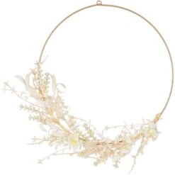 Mica Decorations Trockenkranz Creme 7 Cm X 39 Cm