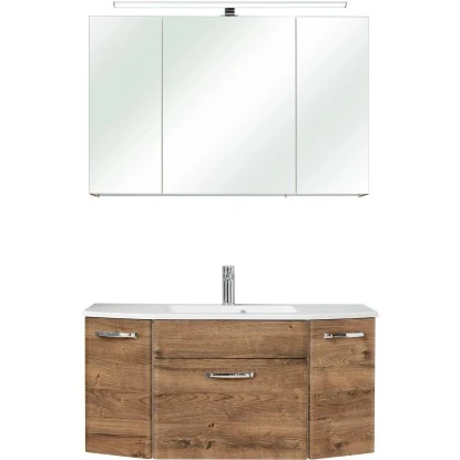 Pelipal Badmöbel-Set Zoey Rustico Eiche Ribbeck Nachbildung 112 Cm 3-teilig – Bild 3