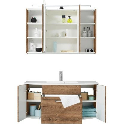 Pelipal Badmöbel-Set Zoey Rustico Eiche Ribbeck Nachbildung 112 Cm 3-teilig – Bild 7