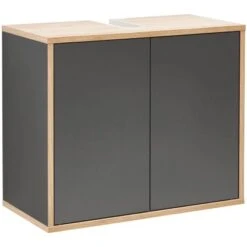 Fackelmann Waschbeckenunterschrank 60 Cm Finn Anthrazit-Ast-Eiche