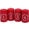 Steinhart Stumpenkerzen Waiting For Christmas 4 Stück 100 Mm X 57 Mm Rubinrot