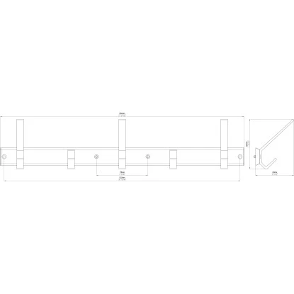 Siro Hakenleiste 1674 Metall Aluminium Matt Länge 550 Mm 5 Haken – Bild 7