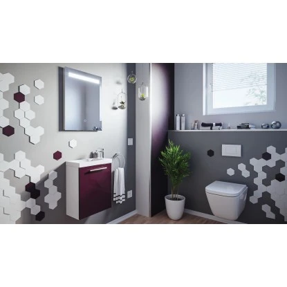 Posseik Badmöbel-Set Alexo 40 Cm Weiß-Brombeer 3-teilig