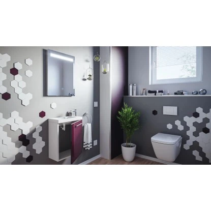 Posseik Badmöbel-Set Alexo 40 Cm Weiß-Brombeer 3-teilig – Bild 3