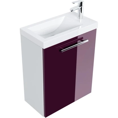 Posseik Badmöbel-Set Alexo 40 Cm Weiß-Brombeer 3-teilig – Bild 5