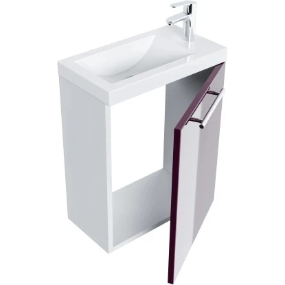 Posseik Badmöbel-Set Alexo 40 Cm Weiß-Brombeer 3-teilig – Bild 6