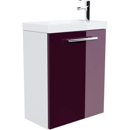 Posseik Badmöbel-Set Alexo 40 Cm Weiß-Brombeer 3-teilig – Bild 7