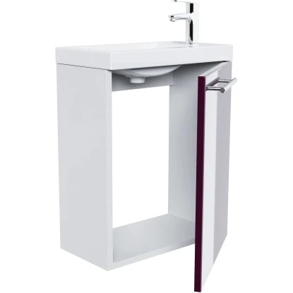 Posseik Badmöbel-Set Alexo 40 Cm Weiß-Brombeer 3-teilig – Bild 8