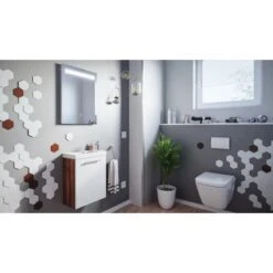 Posseik Badmöbel-Set Alexo40 Cm Walnuss-Weiß 3-teilig