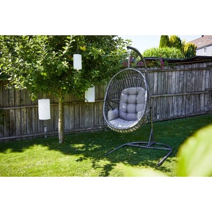 Hängesessel Leyburn Aus Polyrattan Grau-Taupe – Bild 13