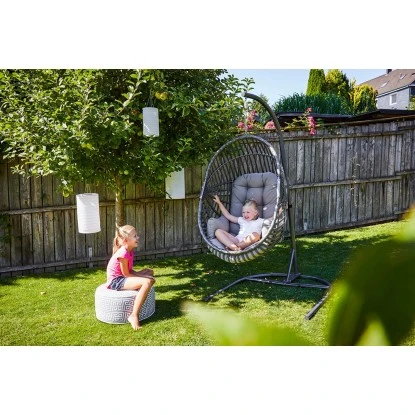 Hängesessel Leyburn Aus Polyrattan Grau-Taupe – Bild 7