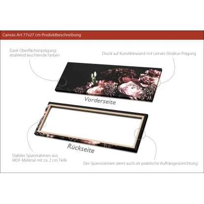 Leinwandbild Anonymus Modern Baroque Flowers I 77 Cm X 27 Cm – Bild 3