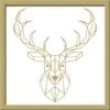 Bild Mit Rahmen Anonymus Golden Polygon Deer 32,5 Cm X 32,5 Cm