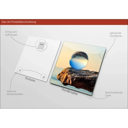 Glasbild Blue Drop 20 Cm X 20 Cm – Bild 3