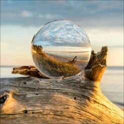 Glasbild Drop On Wood 50 Cm X 50 Cm