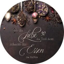 Glasbild Liebe & Essen 30 Cm X 30 Cm