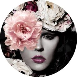 Glasbild Flowerwoman Ll 30 Cm X 30 Cm