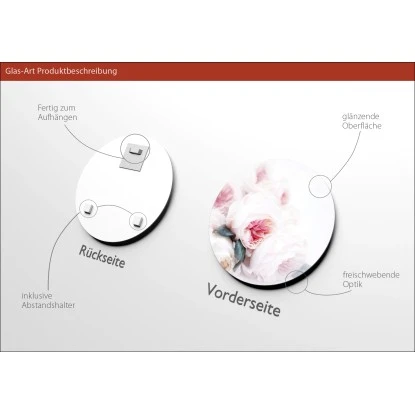 Glasbild Pink Flowers I 30 Cm X 30 Cm – Bild 3