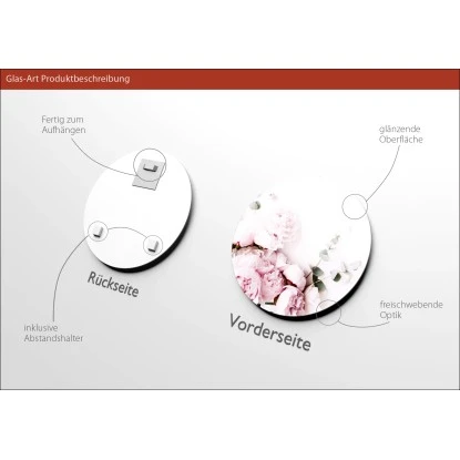 Glasbild Pink Flowers II 30 Cm X 30 Cm – Bild 3