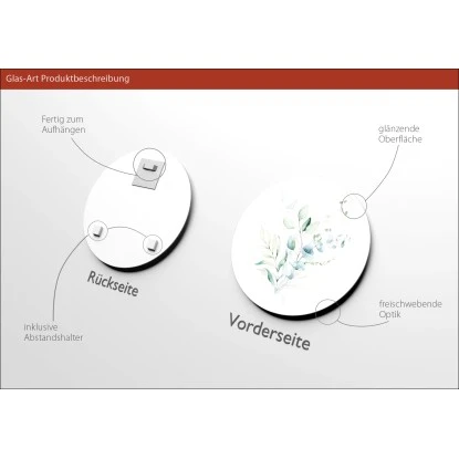 Glasbild Watercoloured Leaves I 30 Cm X 30 Cm – Bild 3