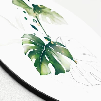 Glasbild Watercoloured Palm Leaves II 30 Cm X 30 Cm – Bild 2