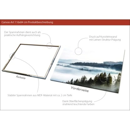 Leinwandbild Anonymus Foggy Trees 116 Cm X 84 Cm – Bild 3