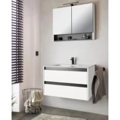 Badmöbel-Set Cleo 2.0 Weiß Mit LED-Beleuchtung 80 Cm