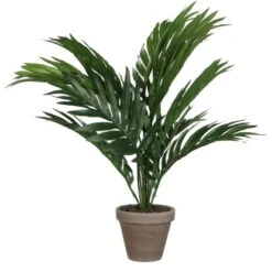 Kunstpflanze Areca Palme Grün Topf-Ø 11,5 Cm H 45 Cm, Ø: 60 Cm