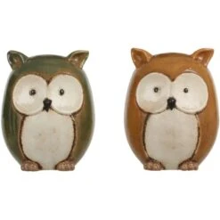 House Of Seasons Eule 2-fach Sortiert 15,5 Cm X 12 Cm Gelb-Grün