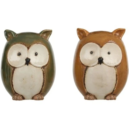 House Of Seasons Eule 2-fach Sortiert 15,5 Cm X 12 Cm Gelb-Grün