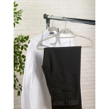 Kleiderbügel Beflockt Mit Steg 10 Stück – Bild 2