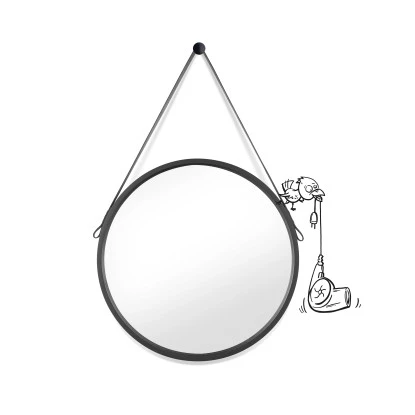 Baliv Wandspiegel SP-50.20 RundØ 50 Cm Schwarz – Bild 2