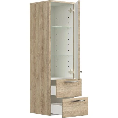 Posseik Badmöbel-Set Homeline 80 Cm Eiche Hell Seidenglanz 5-teilig – Bild 7